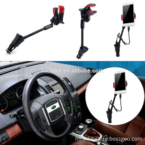 Universal car phone holder, car cellphone holder, car phone mount with USB Charger Quick Charging DC5V 1.5A Mount Holder Bracke